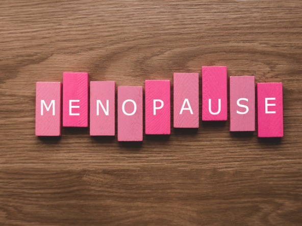 Wooden blocks spelling the word 'menopause'